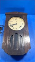 Vintage wood clock w key