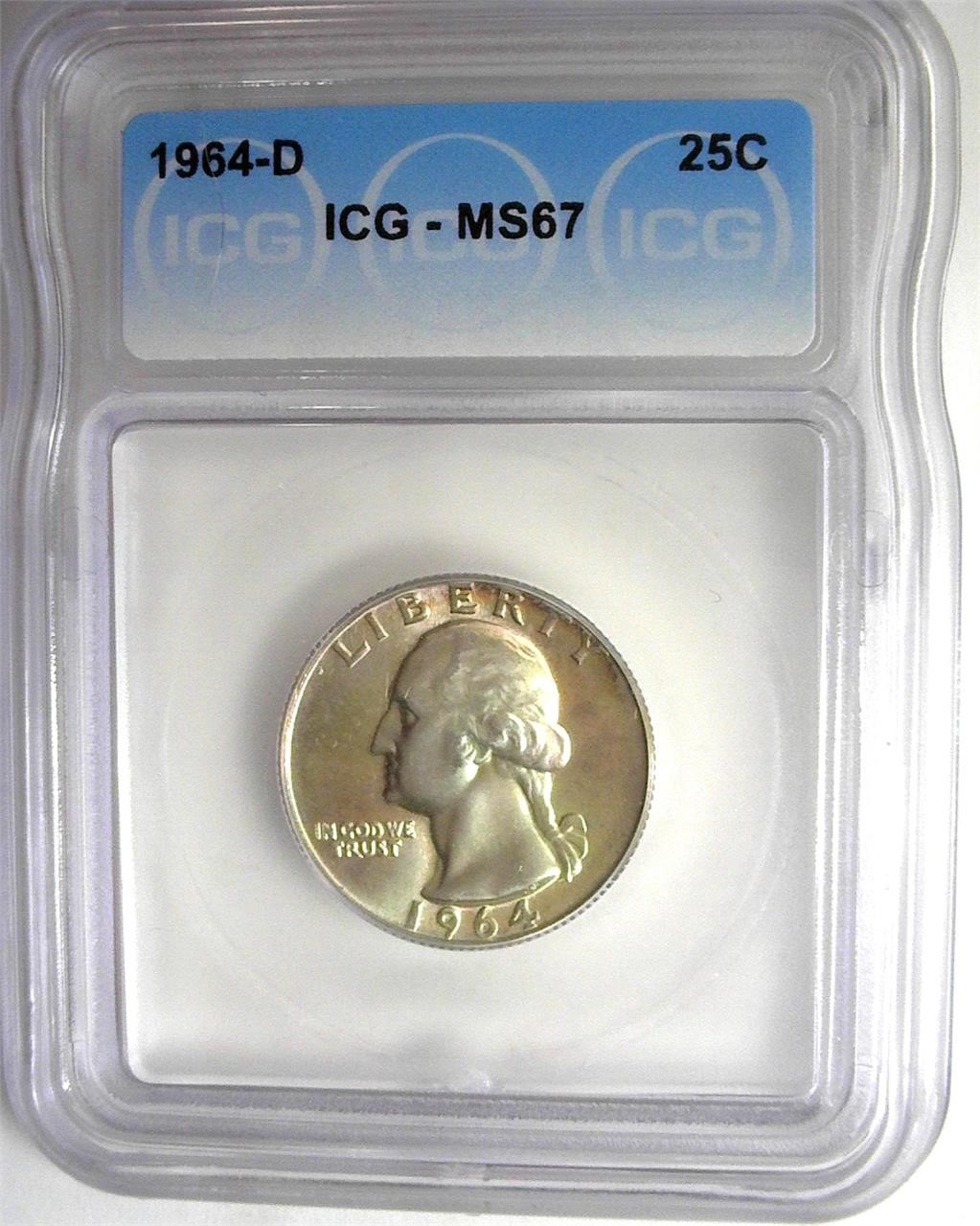 1964-D Quarter ICG MS67 LISTS $475