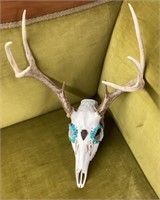 Decorated dear skull