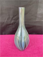 1970's vintage hand blown cased glass vase, 15.25"