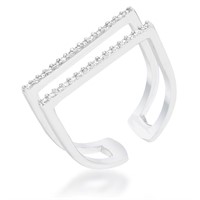 Sleek .20ct White Sapphire Parallel Design Ring