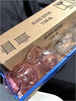 Glass votive candle holder’s six of the pink ones