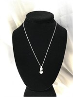 14k White Gold Eternity Knot Diamond Necklace