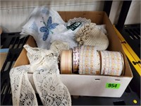 Ribbons, lace, needlepoint quilt squares