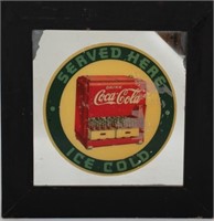 c. 1937 Coca-Cola Adv. Mirror / Window Decal
