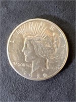 Peace 1922 S 90% Silver Dollar