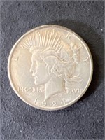 Peace 1924 90% Silver Dollar