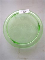 Vintage Green Depression Cake Plate - approx. 10"