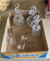 3 Glass Cruets and Stoppers
