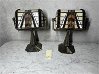 2 Tiffany Style Tea Light Lamps