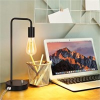 Industrial USB Table Lamp Edison Desk Lamp with 2