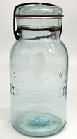 Trade Mark Lightning Putnam Aqua Glass Jar