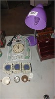 votive candles, clock, desk lamp, sorter, etc
