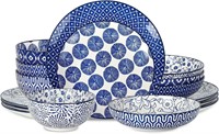 Selamica 16-Piece Dinnerware Set  Vintage Blue