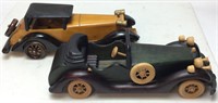 (2) WOOD MADE CARS, 15in L