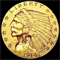 1914-D $2.50 Gold Quarter Eagle CLOSELY