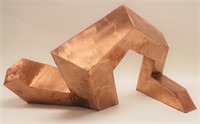 MCM Abstract Modernist Geometric Copper Sculpture