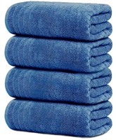 Large Bath Towels 30 x 60 Inches Pack of 4, Blue