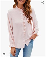 ($36) Famulily Ruffle Neck Collar Tops, XL