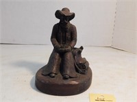 Vintage Western Largo Cowboy Resin Sculpture