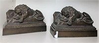 Pair of Metal Lion Bookends