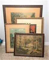 Framed Old Prints Lot of 4