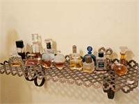 small shelf & perfume bottles