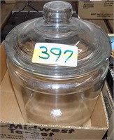 LARGE CLEAR GLASS JAR WITH LID