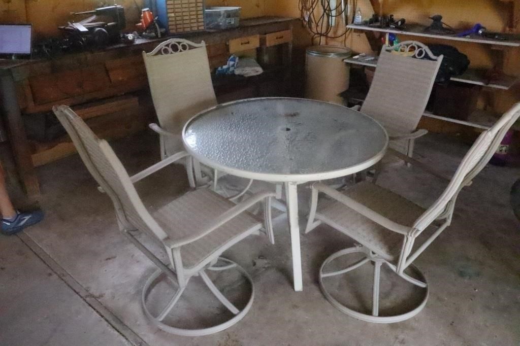 Patio Table & Swivel Chairs