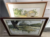 (2) Framed Farm Prints