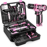 New Sealed - DEKOPRO - 238pcs Pink Tool Kit Box Dr