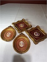 2 Sets of Porcelain and Enamel Miniature Paintings