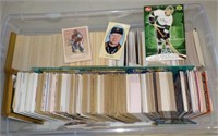 Bin of Assorted Sports cards Hockey Baseball Baske