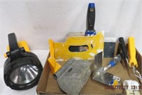 Masonry tools and  flashlight