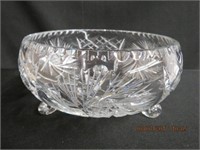 9" pinwheel crystal footed bowl