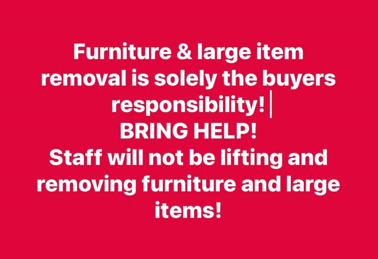 Furniture & Large heavy item removal rules