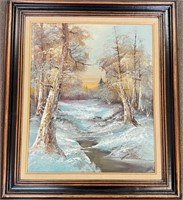 NICE SIGNED VINTAGE WINTERSCAPE PAINTING