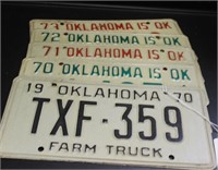 1970-73 Oklahoma License Plates