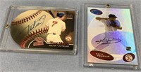 2 autographed baseball cards, Trot Nixon and Kevin