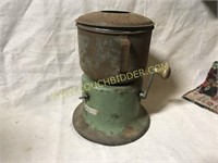 Antique green depression metal butter churn