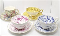 3 COALPORT & 1 ROYAL WINTON CUP&SAUCER PAIRS