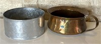 Hammered Copper Pot 7.5” x 4” and Metal Planter