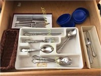 Drawers of Silverware and utensils