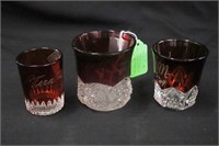 Flashed Ruby Souvenir Glassware
