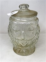 Large Owl Glass Covered Jar