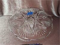 Fluted Glass Cake Plate