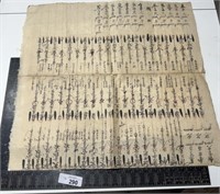 Antique Asian document on rice, paper hand done