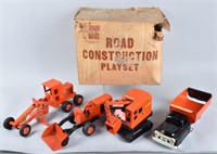 MARX 4- piece ROAD CONSTRUCTION TRUCK SET w/ BOX