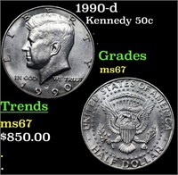 ***Auction Highlight*** 1990-d Kennedy Half Dollar