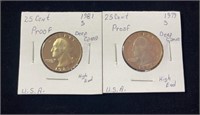 1979 & 1981 UNC U.S Quarters